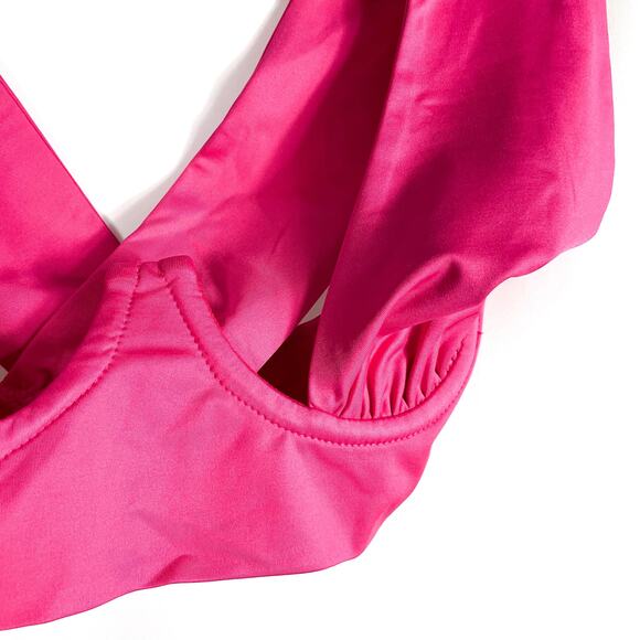 Superdown Kacie Cross Over Top Hot Pink Cutout Center Crop Sleeveless Sz XS‎ - Picture 5 of 9